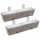 vidaXL Balkonplantenbakken 2 st 50 cm rattan zwart