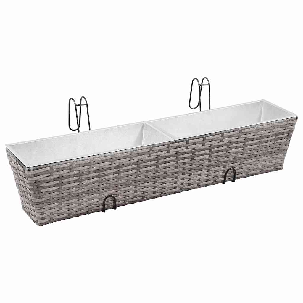vidaXL Balkonplantenbakken 2 st 50 cm rattan zwart