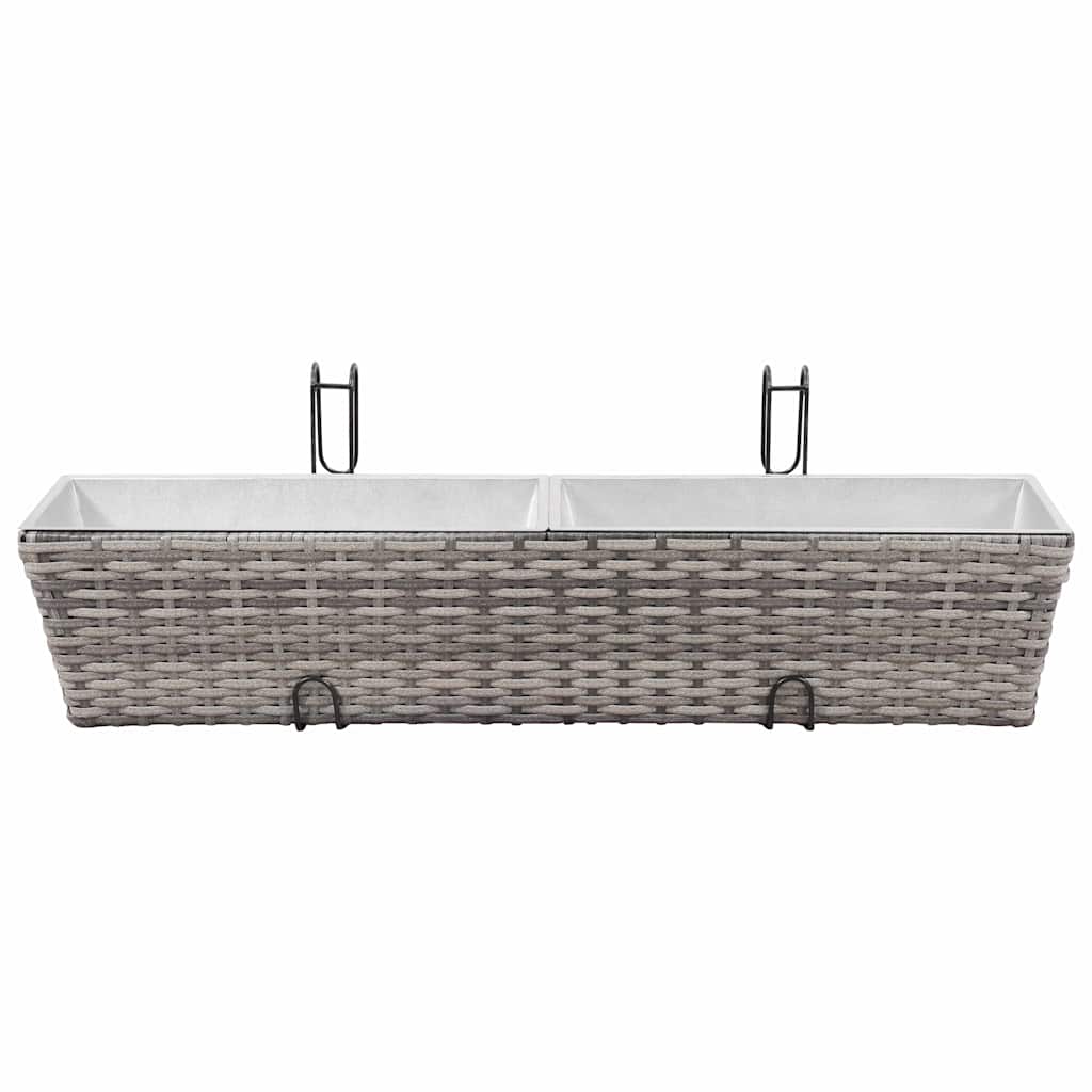 vidaXL Balkonplantenbakken 2 st 50 cm rattan zwart