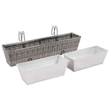vidaXL Balkonplantenbakken 2 st 50 cm rattan zwart