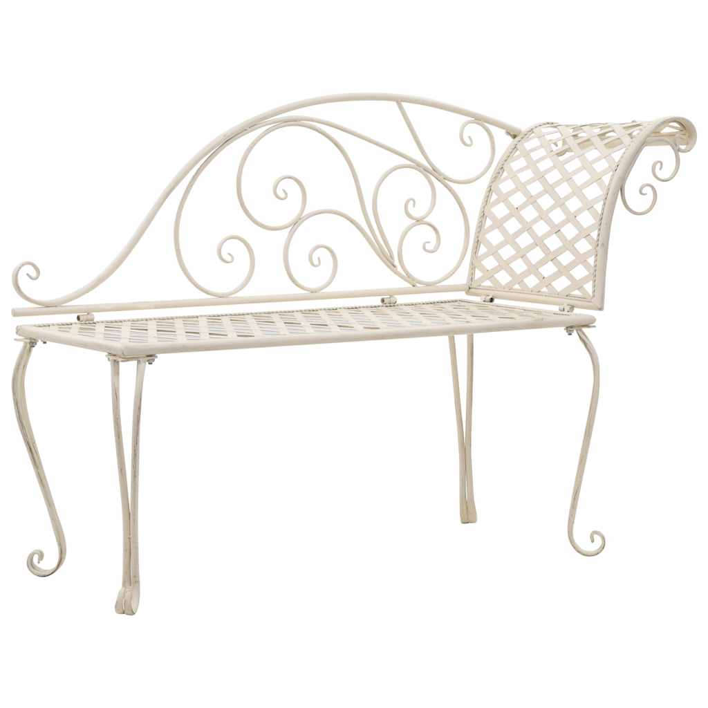 vidaXL Chaise longue 128 cm staal antiekbruin