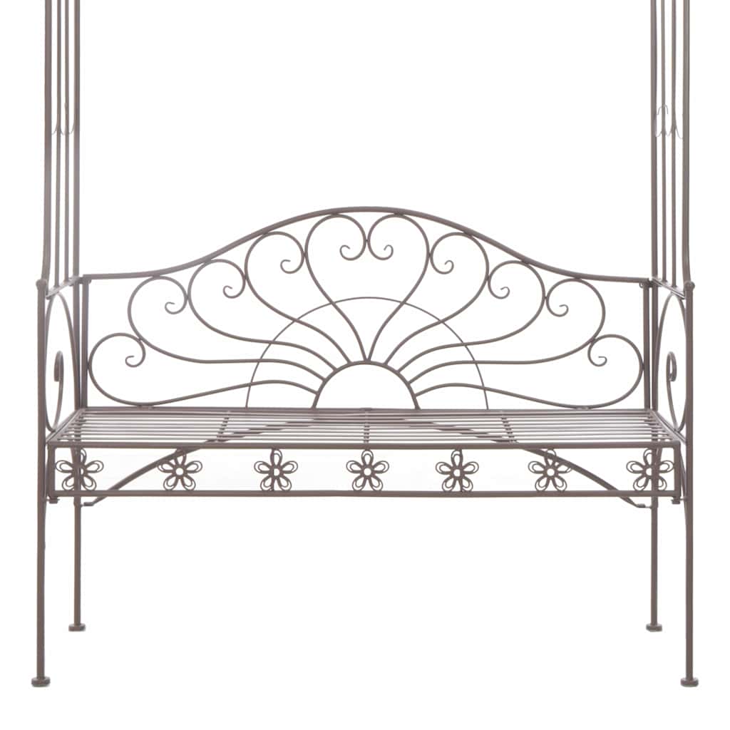 vidaXL Tuinbank 122 cm ijzer antiekwit