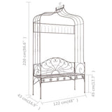 vidaXL Tuinbank 122 cm ijzer antiekwit
