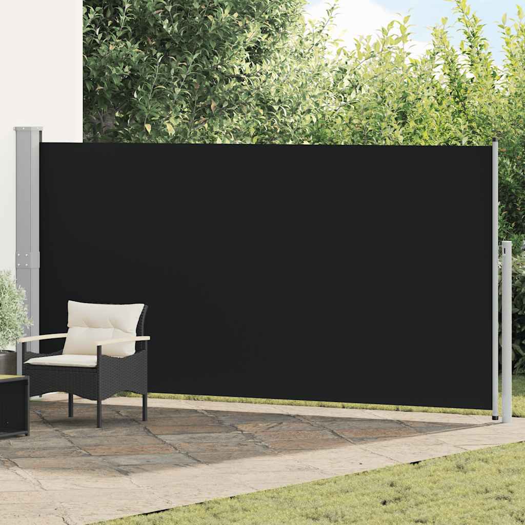 vidaXL Tuinscherm uittrekbaar 140x600 cm zwart