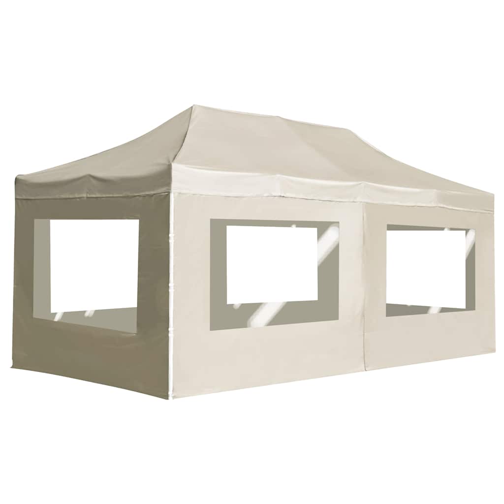 vidaXL Pop-Up Gazebo with Side Walls 3x3 m Aluminium Cream