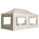 vidaXL Pop-Up Gazebo with Side Walls 3x3 m Aluminium Cream