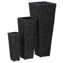 vidaXL Raised Planters 3 pcs water hyacinth brown