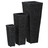 vidaXL Raised Planters 3 pcs water hyacinth brown