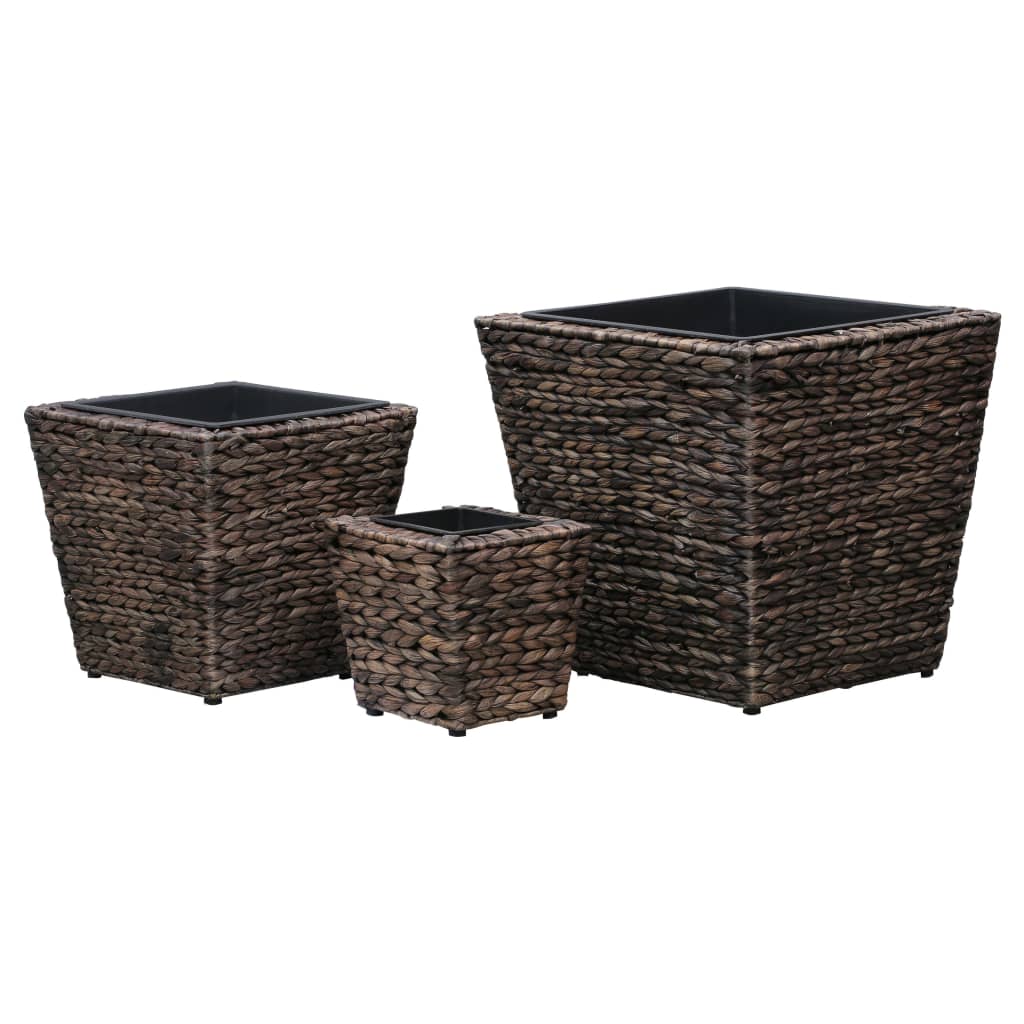 vidaXL Raised Planters 3 pcs water hyacinth