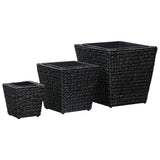 vidaXL Raised Planters 3 pcs water hyacinth