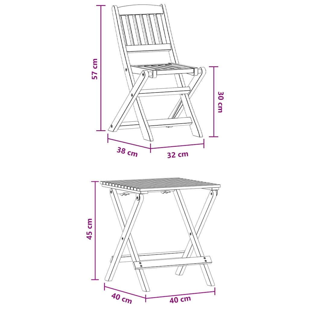 vidaXL 4-Piece Garden Set for Children Solid Eucalyptus Wood