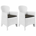 vidaXL Tuinstoel 2 st met kussen rattan-look kunststof wit