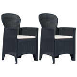 vidaXL Tuinstoel 2 st met kussen rattan-look kunststof wit