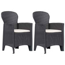 vidaXL Tuinstoel 2 st met kussen rattan-look kunststof wit