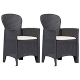 vidaXL Tuinstoel 2 st met kussen rattan-look kunststof wit
