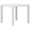 vidaXL Garden Table 79x79x72 cm Rattan-Look Plastic White