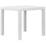 vidaXL Garden Table 79x79x72 cm Rattan-Look Plastic White