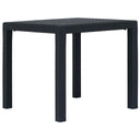vidaXL Garden Table 79x79x72 cm Rattan-Look Plastic White