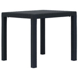 vidaXL Garden Table 79x79x72 cm Rattan-Look Plastic White