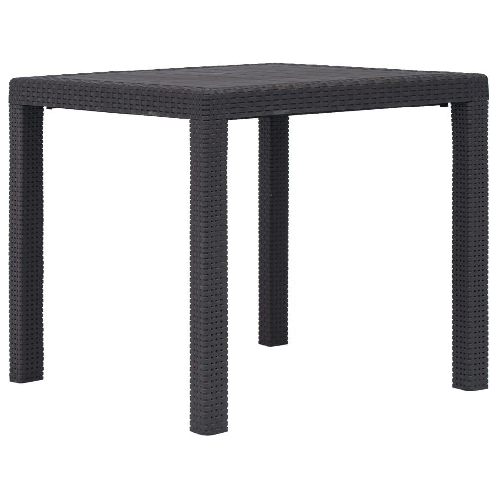 vidaXL Garden Table 79x79x72 cm Rattan-Look Plastic White