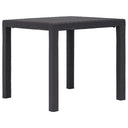 vidaXL Garden Table 79x79x72 cm Rattan-Look Plastic White