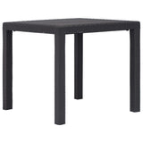 vidaXL Garden Table 79x79x72 cm Rattan-Look Plastic White