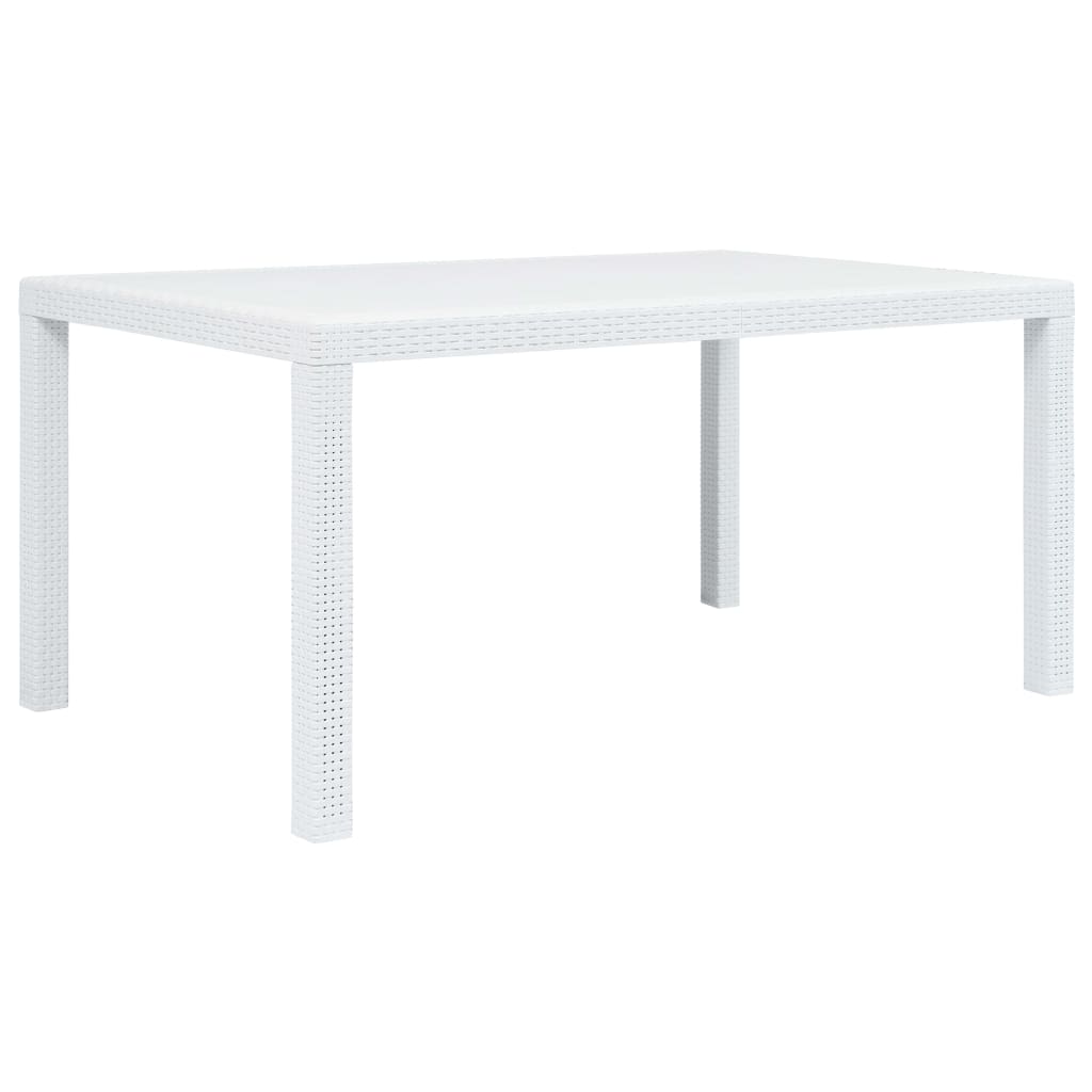 vidaXL Garden Table 79x79x72 cm Rattan-Look Plastic White
