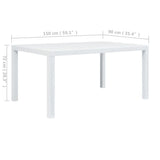vidaXL Garden Table 79x79x72 cm Rattan-Look Plastic White