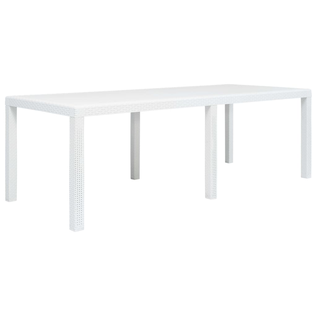 vidaXL Garden Table 79x79x72 cm Rattan-Look Plastic White