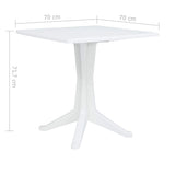 vidaXL Tuin Tafel Wit 70 x 70 x 71.7 cm Kunststof