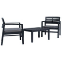vidaXL 3-delige Loungeset kunststof wit