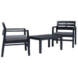 vidaXL 3-delige Loungeset kunststof wit