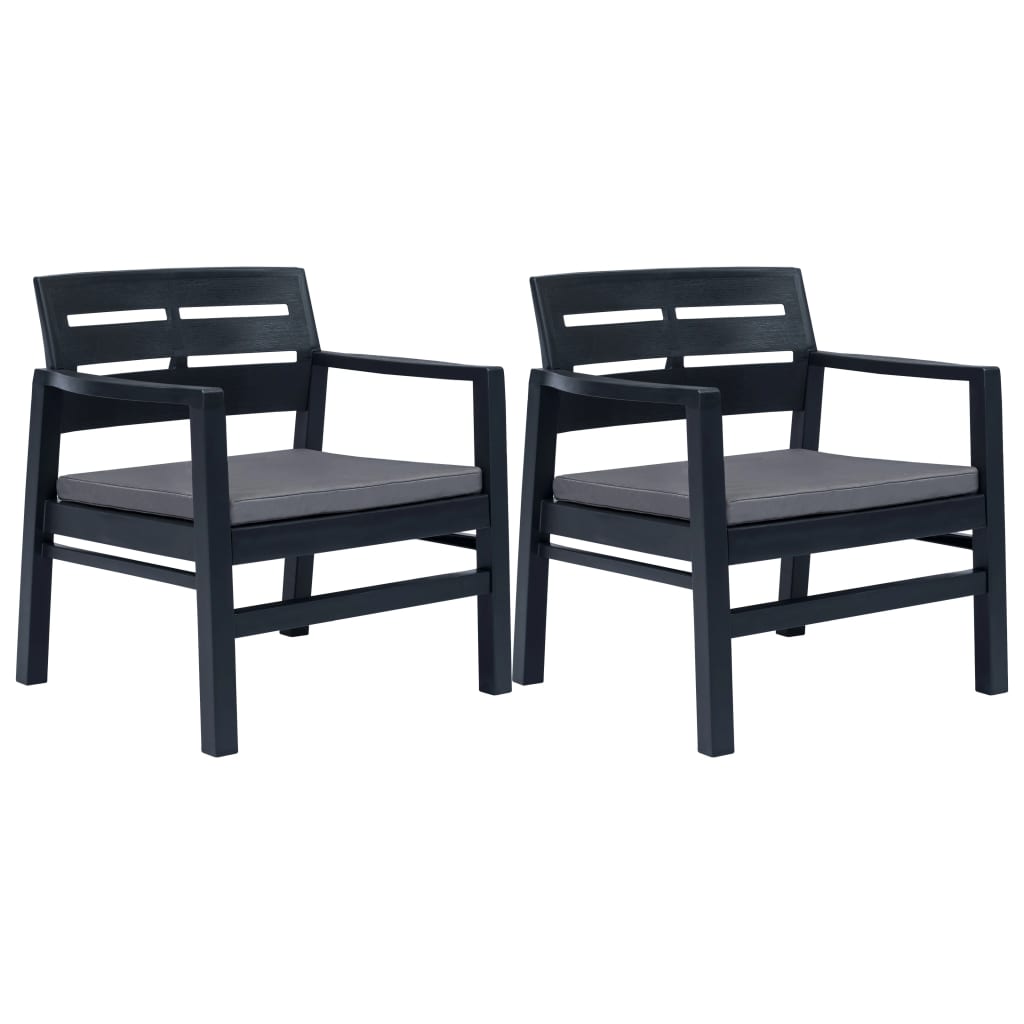 vidaXL 3-delige Loungeset kunststof wit