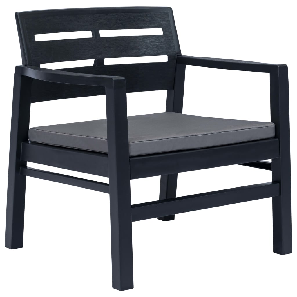 vidaXL 3-delige Loungeset kunststof wit