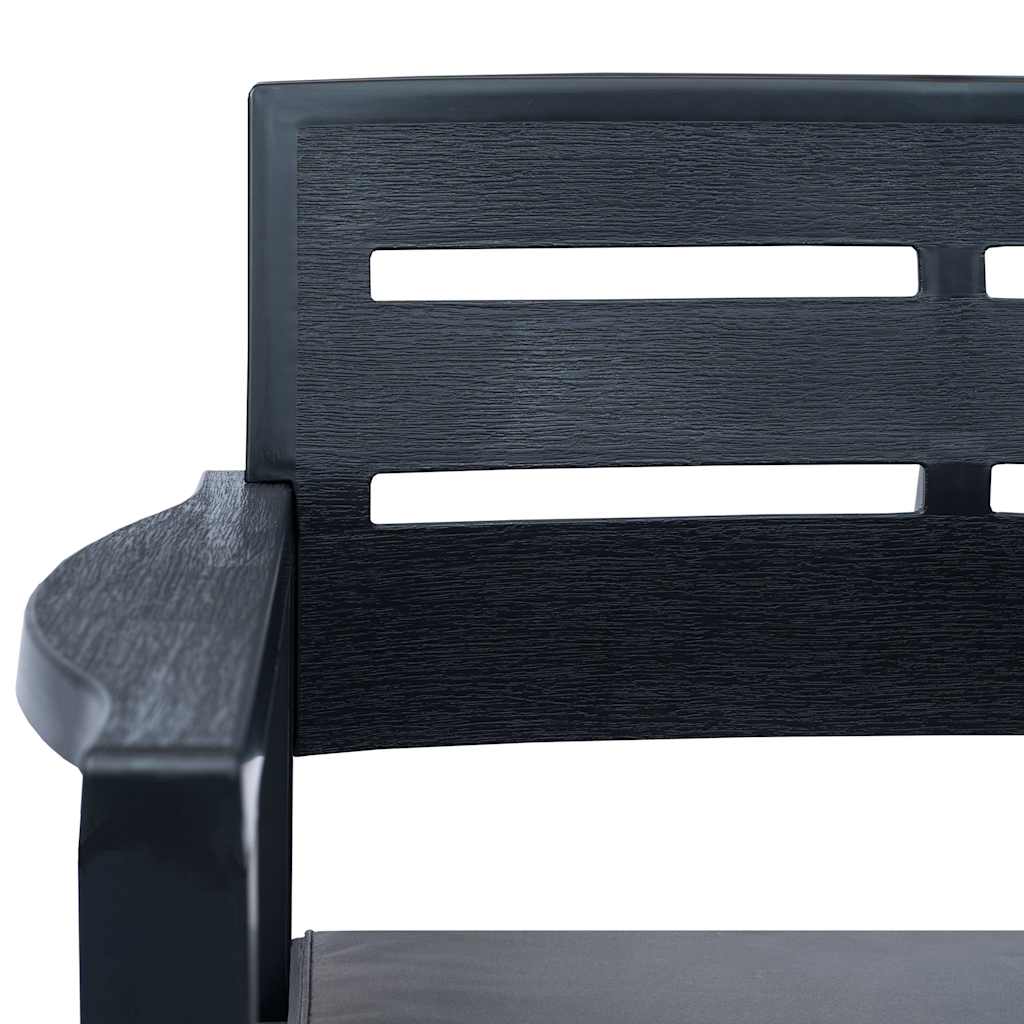 vidaXL 3-delige Loungeset kunststof wit