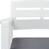 vidaXL 2-Seater Garden Bench with Cushions 133 cm Plastic White