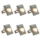 vidaXL LED-buitenwandlampen 6 st 2 W rond zilverkleurig