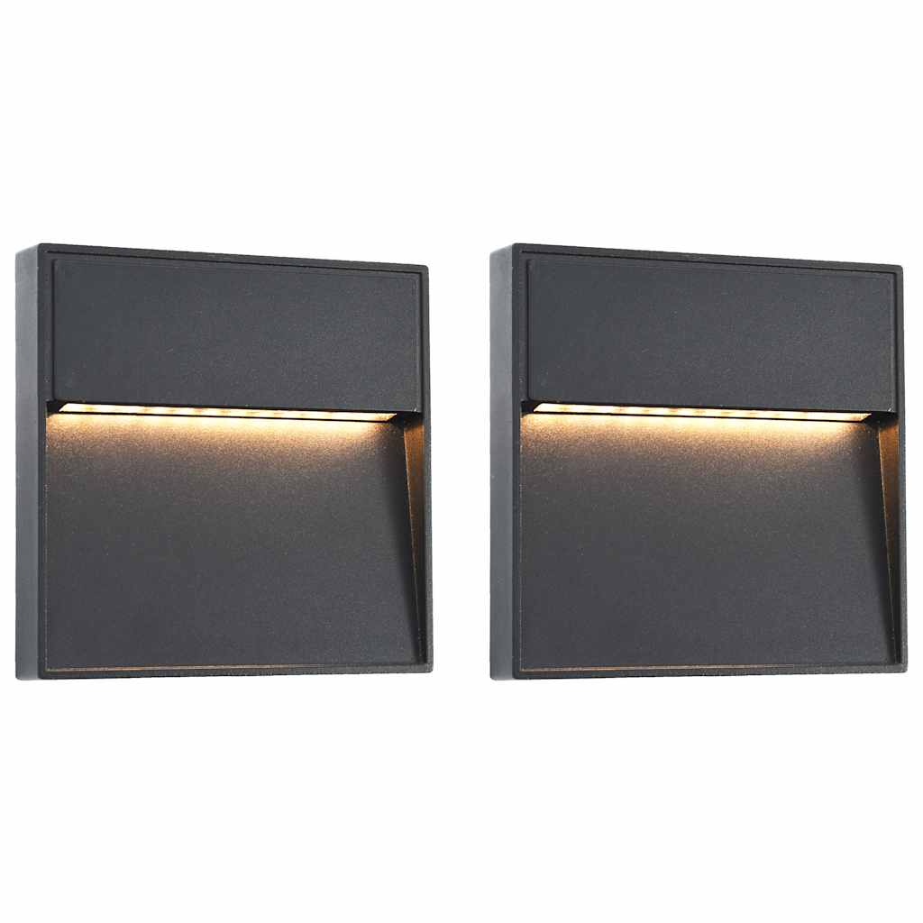 vidaXL LED-buitenwandlampen 2 st 3 W rond zwart