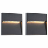 vidaXL LED-buitenwandlampen 2 st 3 W rond zwart