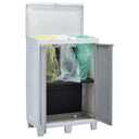 vidaXL Tuinafvalbak met 3 zakken 65x38x102 cm lichtgrijs