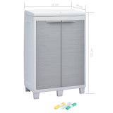 vidaXL Tuinafvalbak met 3 zakken 65x38x102 cm lichtgrijs