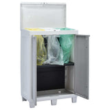 vidaXL Tuinafvalbak met 3 zakken 65x38x102 cm lichtgrijs