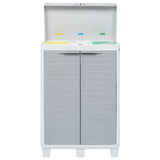 vidaXL Tuinafvalbak met 3 zakken 65x38x102 cm lichtgrijs