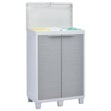 vidaXL Tuinafvalbak met 3 zakken 65x38x102 cm lichtgrijs