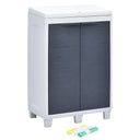 vidaXL Tuinafvalbak met 3 zakken 65x38x102 cm lichtgrijs