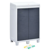 vidaXL Tuinafvalbak met 3 zakken 65x38x102 cm lichtgrijs