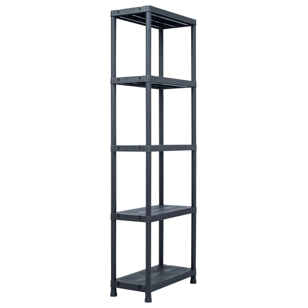 vidaXL Opbergrekken 2 st 60x30x138 cm kunststof zwart