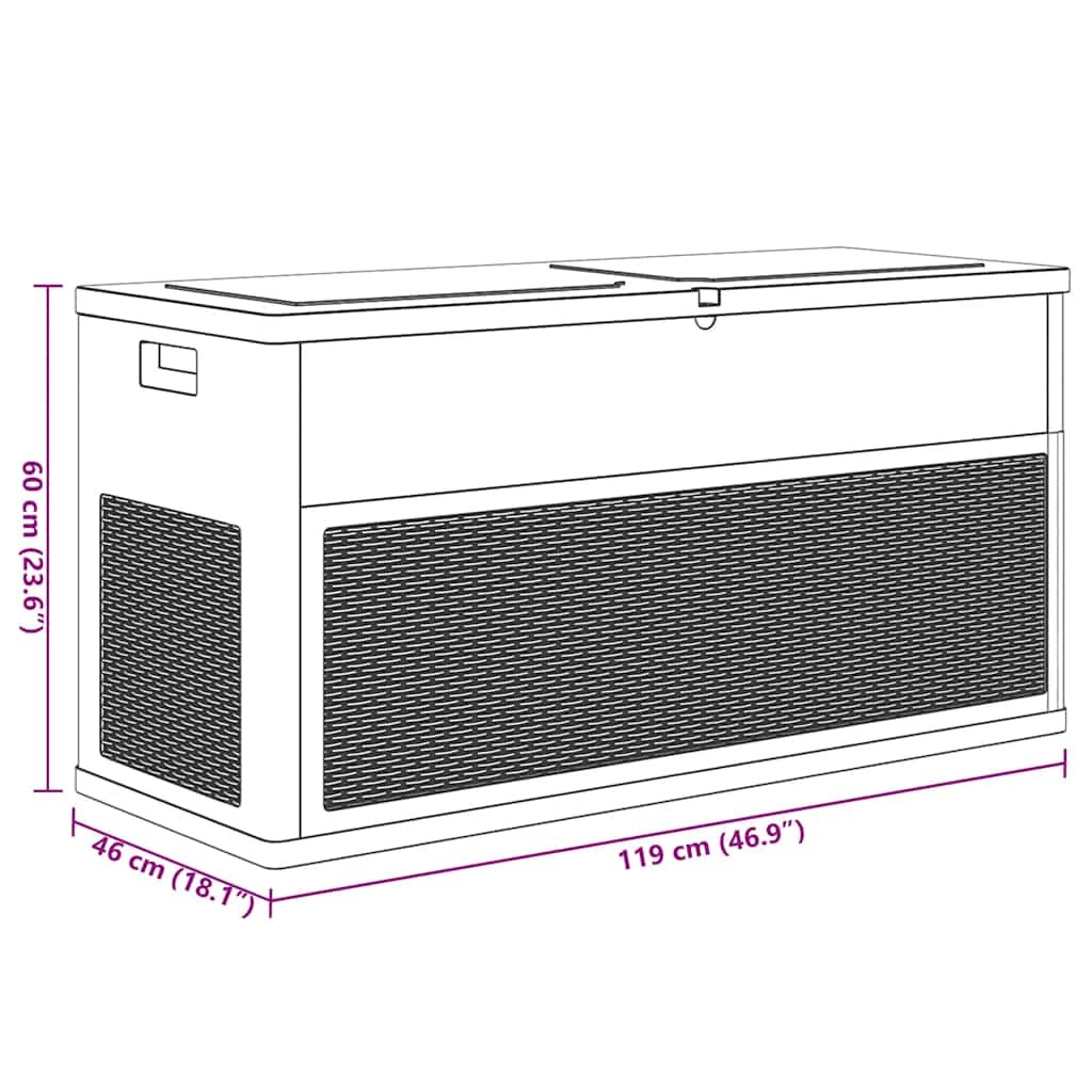 vidaXL Opbergkist 320 L zwart