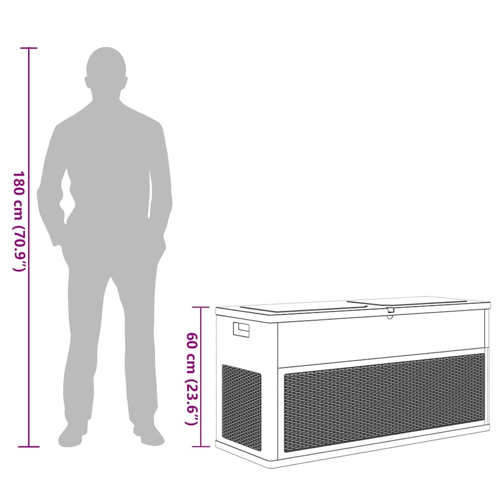 vidaXL Opbergkist 320 L zwart