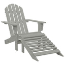 vidaXL Adirondack Garden Chair with Ottoman Solid Spruce Wood